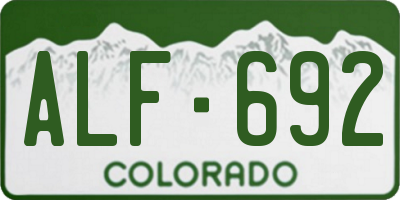 CO license plate ALF692