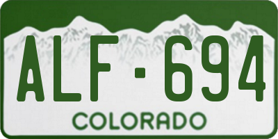 CO license plate ALF694
