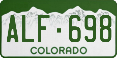 CO license plate ALF698
