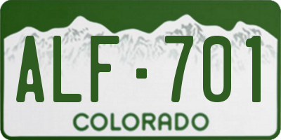 CO license plate ALF701
