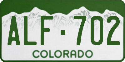 CO license plate ALF702