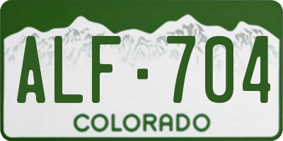 CO license plate ALF704