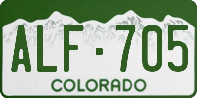 CO license plate ALF705