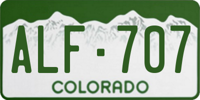 CO license plate ALF707