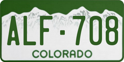 CO license plate ALF708