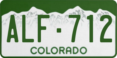 CO license plate ALF712