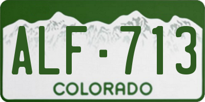CO license plate ALF713