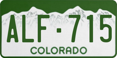 CO license plate ALF715