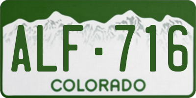 CO license plate ALF716