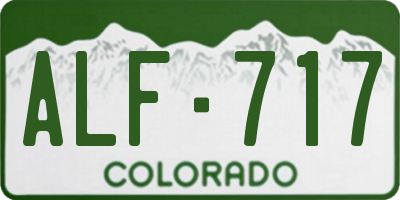 CO license plate ALF717