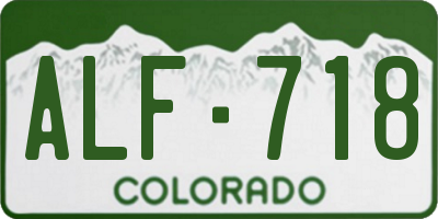 CO license plate ALF718