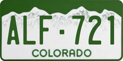 CO license plate ALF721