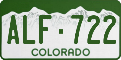 CO license plate ALF722