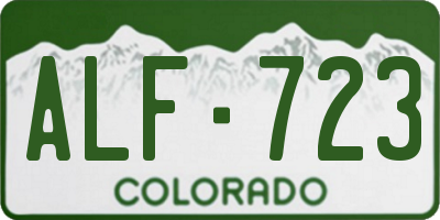 CO license plate ALF723