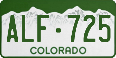 CO license plate ALF725