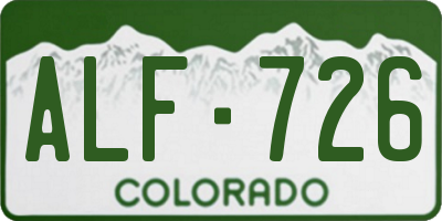 CO license plate ALF726