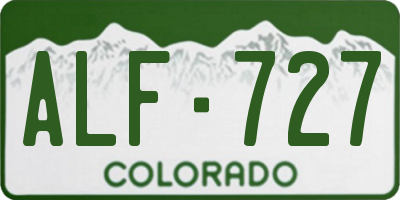 CO license plate ALF727