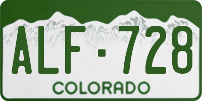 CO license plate ALF728