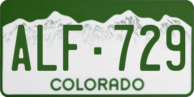 CO license plate ALF729