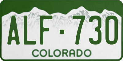 CO license plate ALF730