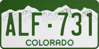 CO license plate ALF731