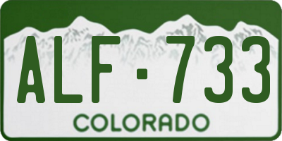 CO license plate ALF733