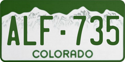 CO license plate ALF735