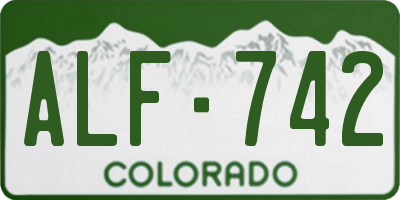 CO license plate ALF742