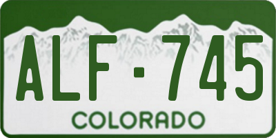 CO license plate ALF745