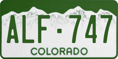 CO license plate ALF747