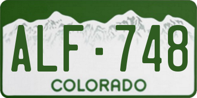 CO license plate ALF748