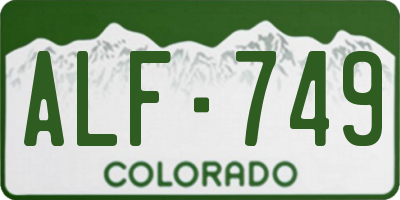 CO license plate ALF749