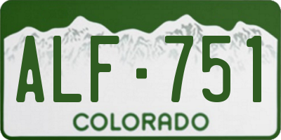 CO license plate ALF751
