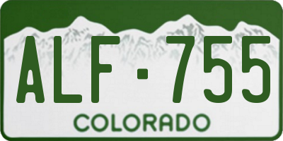 CO license plate ALF755