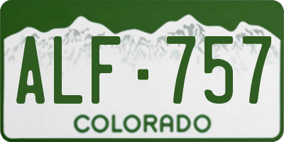 CO license plate ALF757