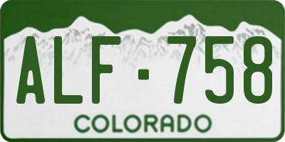 CO license plate ALF758