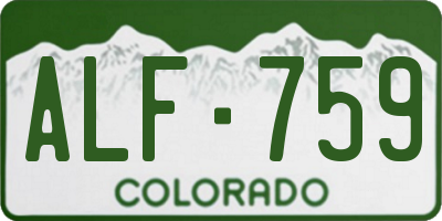 CO license plate ALF759