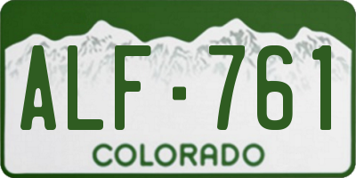 CO license plate ALF761