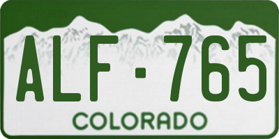 CO license plate ALF765