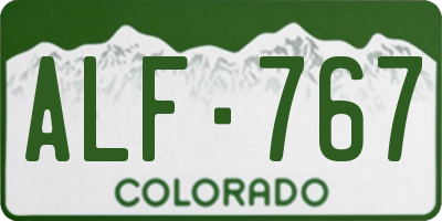 CO license plate ALF767