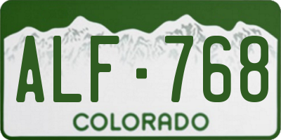 CO license plate ALF768