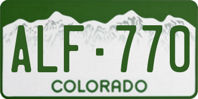 CO license plate ALF770