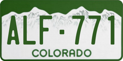 CO license plate ALF771