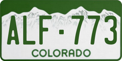 CO license plate ALF773