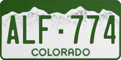 CO license plate ALF774