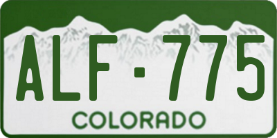 CO license plate ALF775