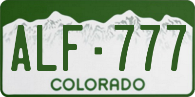 CO license plate ALF777