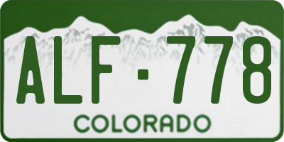 CO license plate ALF778