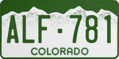 CO license plate ALF781