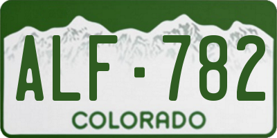 CO license plate ALF782